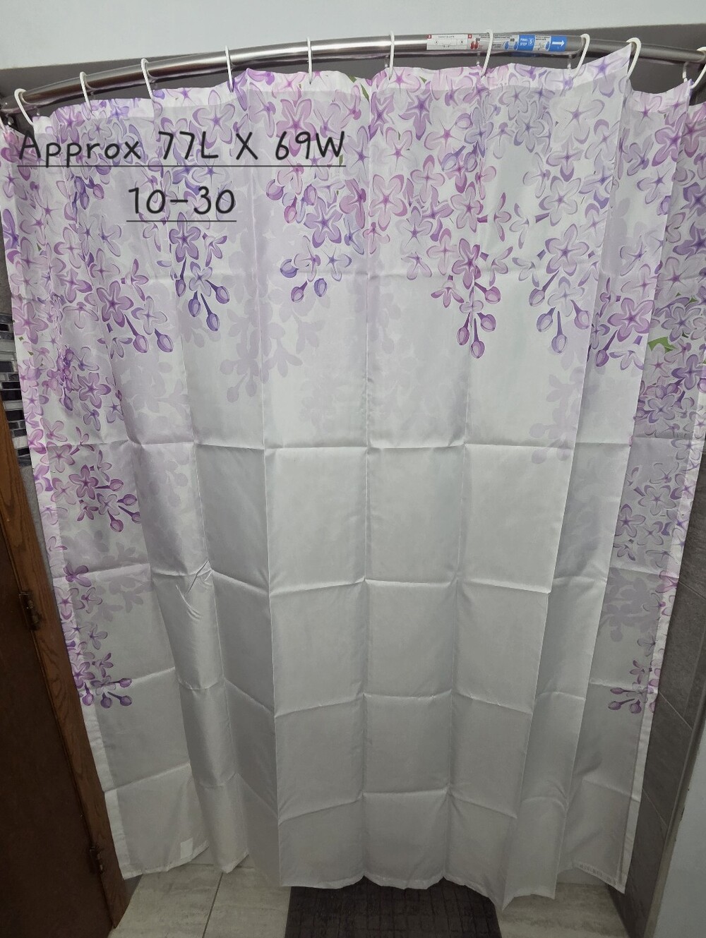 Nwot, Long Floral Purple Shower Curtain - Home Bath